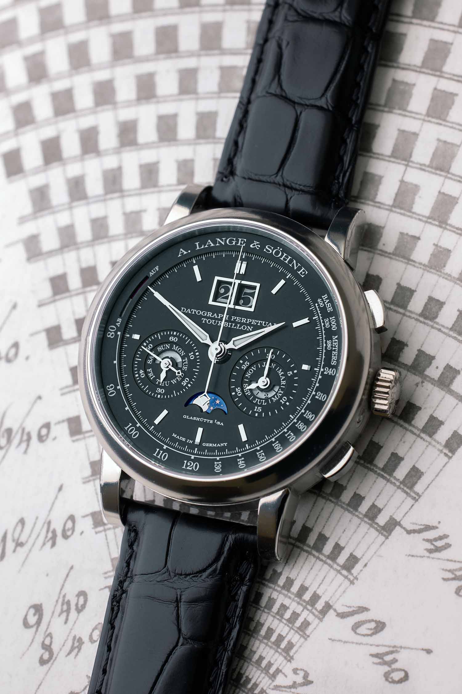 A. Lange & Sohne Datograph Perpetual Moonphase Tourbillon Platinum Limited Edition for sale